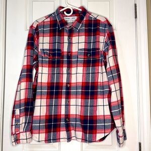 Old Navy Men's Red Blue Plaid Flannel Shirt